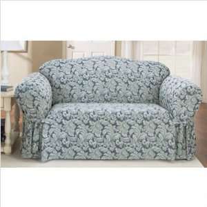  Sure Fit 173926246 Blue Scroll Classic Fit Sofa Slipcover 