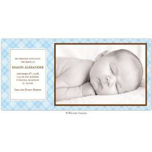  Boy Birth Announcements   Thackery Blue Flat Photo Card 