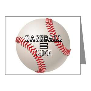  Note Cards (10 Pack) Baseball Equals Life 