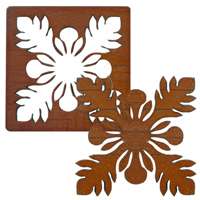 Hawaiian Quilt Pattern Wood Coasters~KUKUI NUT Set of 4  