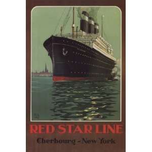   BOAT RED STAR LINE NEW YORK VINTAGE POSTER CANVAS REPRO Home