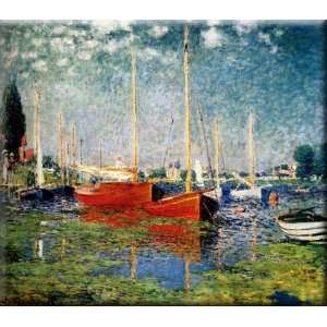  The Red Boats, Argenteuil 30x26 Streched Canvas Art by 