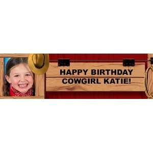  Cowboy Personalized Photo Banner Standard 18 x 61 