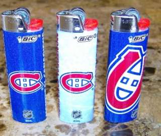 LOT OF 3 BIC MONTREAL CANADIENS FULL SIZE LIGHTERS NEW  
