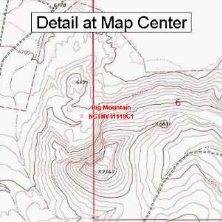   Topographic Quadrangle Map   Big Mountain, Nevada (Folded/Waterproof