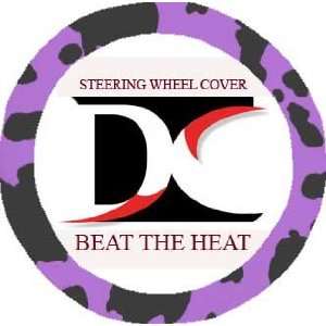  Black and purple cow steering wheel cover Automotive
