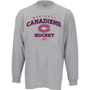  Montreal Canadiens Stacked Logo Long Sleeve T Shirt 