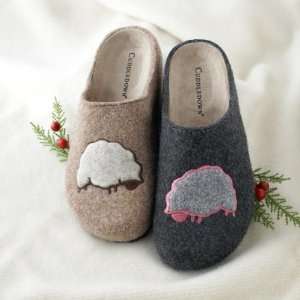  Sheep Applique Boiled Wool Clog ( Charcoal, Size 11 