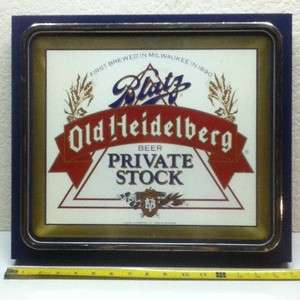 Vintage Blatz Old Heidelberg Beer Light 1986  