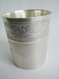 Antique 1850 French Sterling Silver Beaker Cup GH  