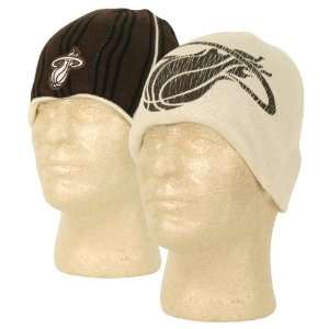  Miami Heat Reversible Knit Beanie / Winter Hat   Brown and 
