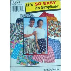   0653 Sew Pattern ~ Misses Mens or Teen Boys and Girls Shorts