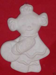 Ceramic Bisque Gingerbread Girl with Candy Ornament  