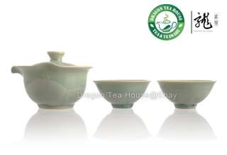 Green Crystal * Porcelain Gaiwan & Teacups Tea Set YL  
