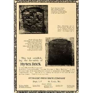  1913 Ad Hydraulic Press Brick Fire Safe Hy tex Building 