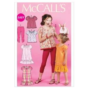  McCalls Patterns M6500 Childrens/Girls Tops, Dresses 