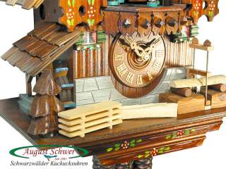 Cuckoo Clock Black Forest Saw Mill, Music 13in NEW  