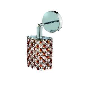   Wall Sconce, Chrome Finish with Topaz (Brown) Royal Cut RC Crystal