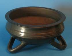 Signed Mexican Oaxaca Black Art Pottery Bowl c. 1970  