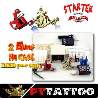 Starter Tattoo Kit 2 Machine Power Grip Tip Needle Ink  