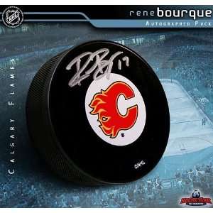  Rene Bourque Calgary Flames Autographed/Hand Signed Hockey 