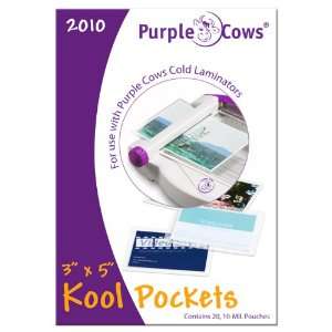  Purple Cows Kool Pockets Cold Laminating Pouches, 3x5 
