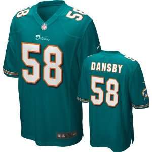 Karlos Dansby Jersey Home Aqua Game Replica #58 Nike Miami Dolphins 