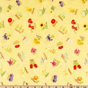  45 Wide Letters In Bloom Names Yellow Fabric By The Yard 