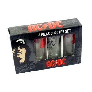 AC/DC set of 4 Shot Glasses (2 different designs)