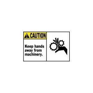 BRADY 86889 Caution Label Keep Hands Away,PK5  Industrial 