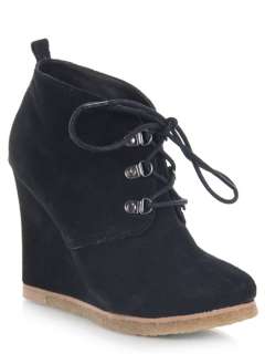 NEW STEVE MADDEN TANNGOO Suede Lace Up Wedge Heel Ankle Boot Bootie sz 