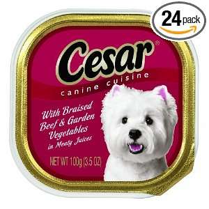 Cesar Canine Cuisine with Braised Beef & Garden Vegetables for Small 