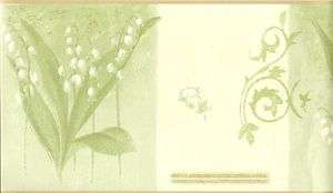 Floral Wallpaper Border / Lily of the Valley Scroll Wall Border/ Tan 
