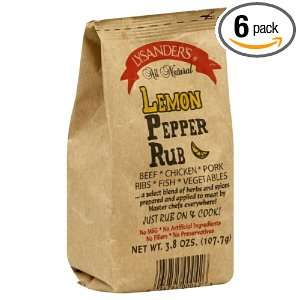 Lysanders Lemon Pepper Rub, 3.8 Ounce (Pack of 6)  