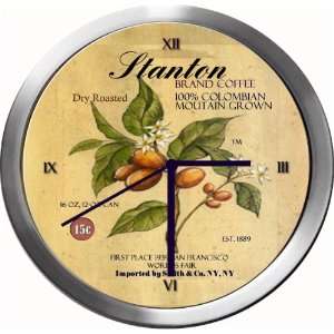  STANTON 14 Inch Coffee Metal Clock Quartz Movement 