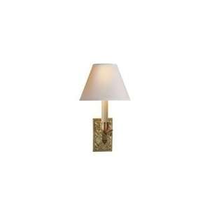 Alexa Hampton Gene Library Sconce in Natural Brass with Natural Paper 