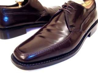   Ferragamo Mens Brown Burgundy Dress Shoes Blucher Oxfords 8.5 D  