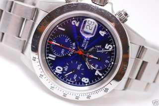   ,TIGER, CHRONO MENS,BLUE DIAL COLOR WITH OYSTER STEEL BAND, VERY NICE