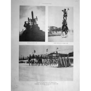  1930 French Print Russian Militay Parade Horses