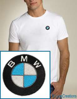 BMW Logo EMBROIDERED Car T Shirt White NEW & ALL SIZES  
