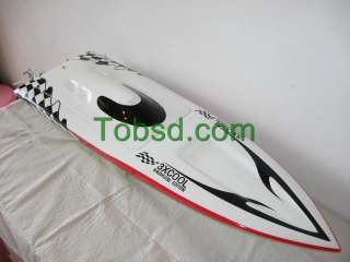 White Racing Fiberglass Brushless Electric RC Speed Boat  