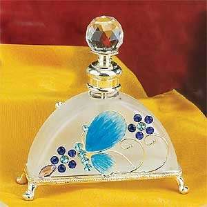  Butterfly Blue Glass Perfume Bottle Arch Shape