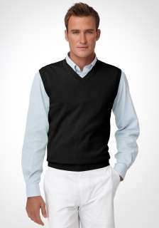 Bobby Jones Solid Pima V Neck Sweater Vest  