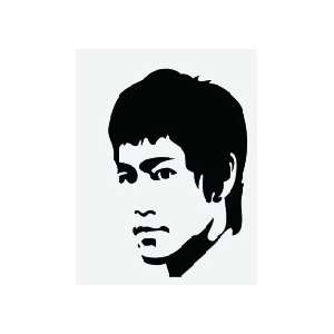  Large Bruce Lee Head Shot Black and White Wall Sticker 
