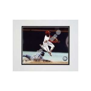  Ozzie Smith Turning Double Play Double Matted 8 X 10 