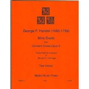  Handel George Frideric Nine Duets from Concerti Grossi Op 