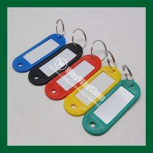 50 pcs Key Rings Plastic Key ID Label Tags Split Ring mix color  