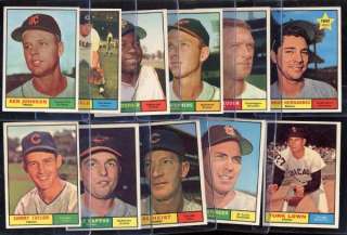 17 Diff. 1961 Topps EX/Mt to NM+ Beckett Book Price $80.  