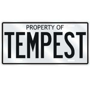    NEW  PROPERTY OF TEMPEST  LICENSE PLATE SIGN NAME