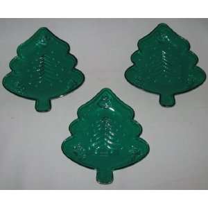   Green Plastic Christmas Tree Individual Candy Dishes 